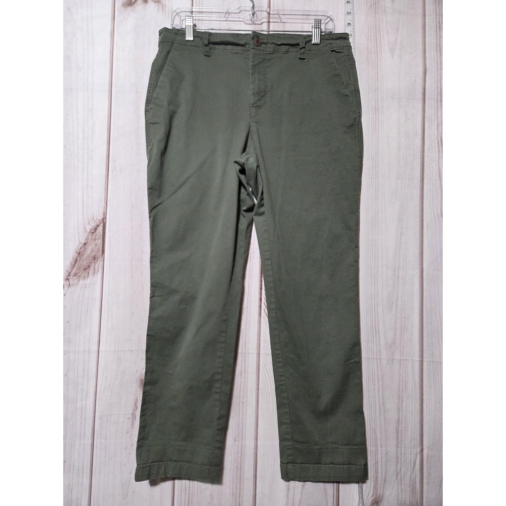 GAP Pants Womens 10 Olive‎ Green Girlfriend Khaki Chino Stretch Ankle Casual